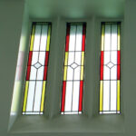 Decorative glass panels at the Crematorium