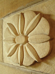 Decorative stonework designed by architect Percival J Chaplin