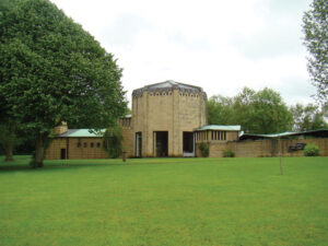 Lawns to the rear of the Crematorium building
