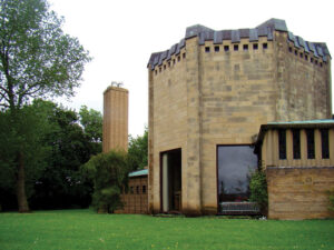 Rear view of the Crematorium building