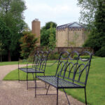 Seating in the gardens at the Crematorium