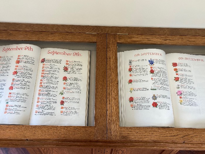 Book of Remembrance sitting within display case