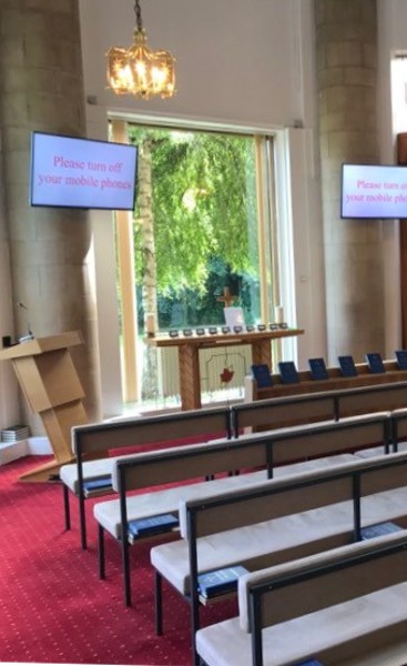 Ceremony room overlooking the gardens