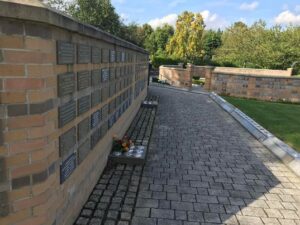 Wall of plaques in Remembrance area