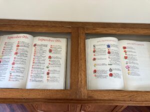 Book of Remembrance sitting within display case