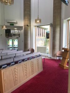 Chapel interior from the front